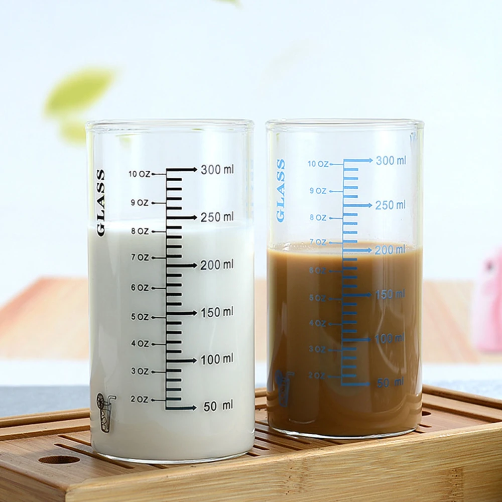 Milk Cup Graduated Clear Scale Design High Borosilicate Glass Multipurpose Water Mug for Children