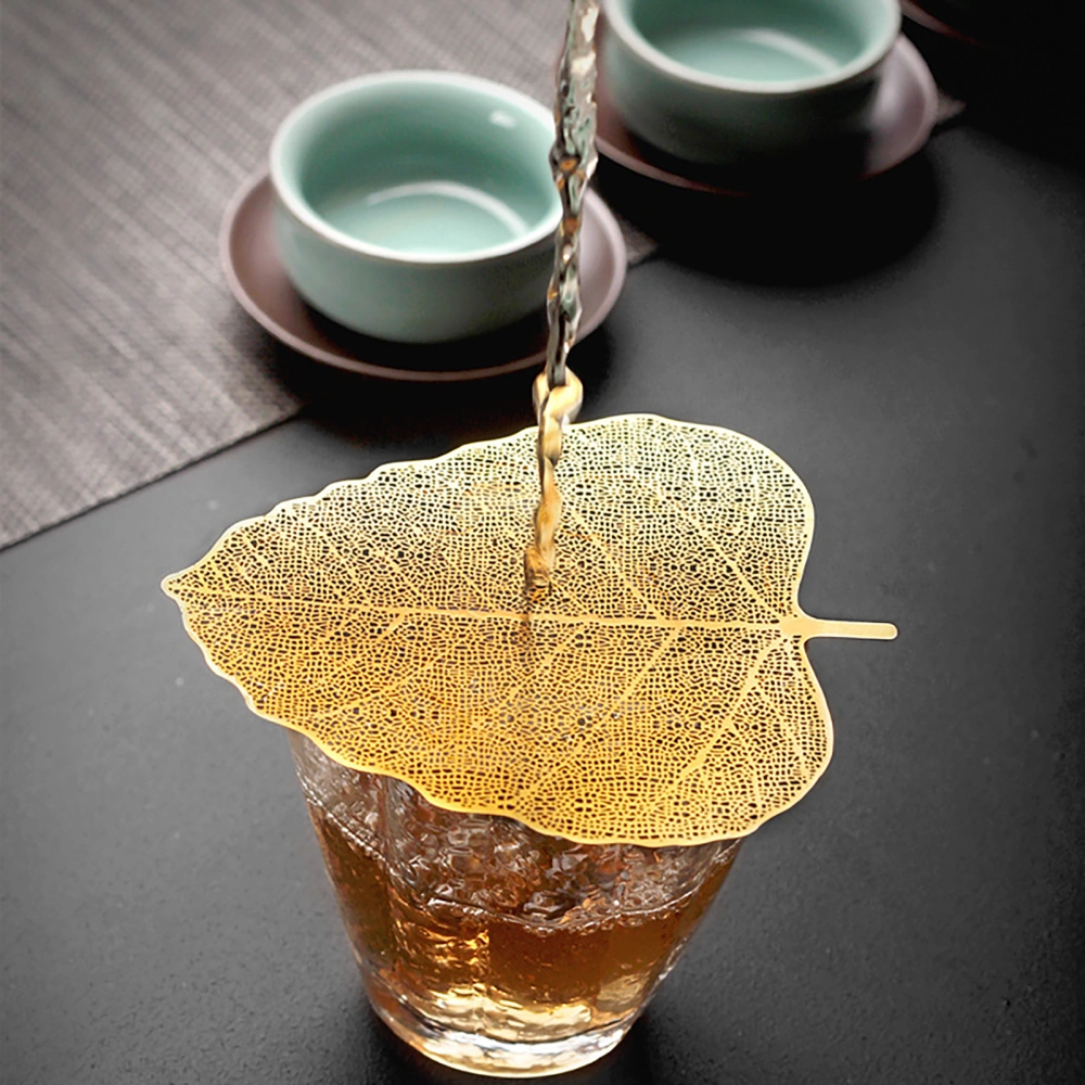 Leaf Shape Tea Filter Exquisite Heat-resistant Copper Creative Tea Infuser Tool for Home