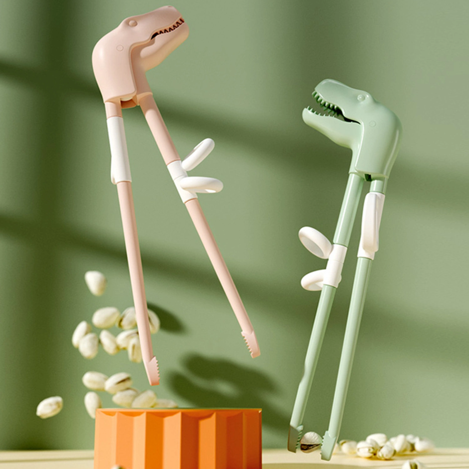 1 Set Baby Chopsticks Cute Interesting Portable Dinosaur Shape Children Training Chopsticks for Home