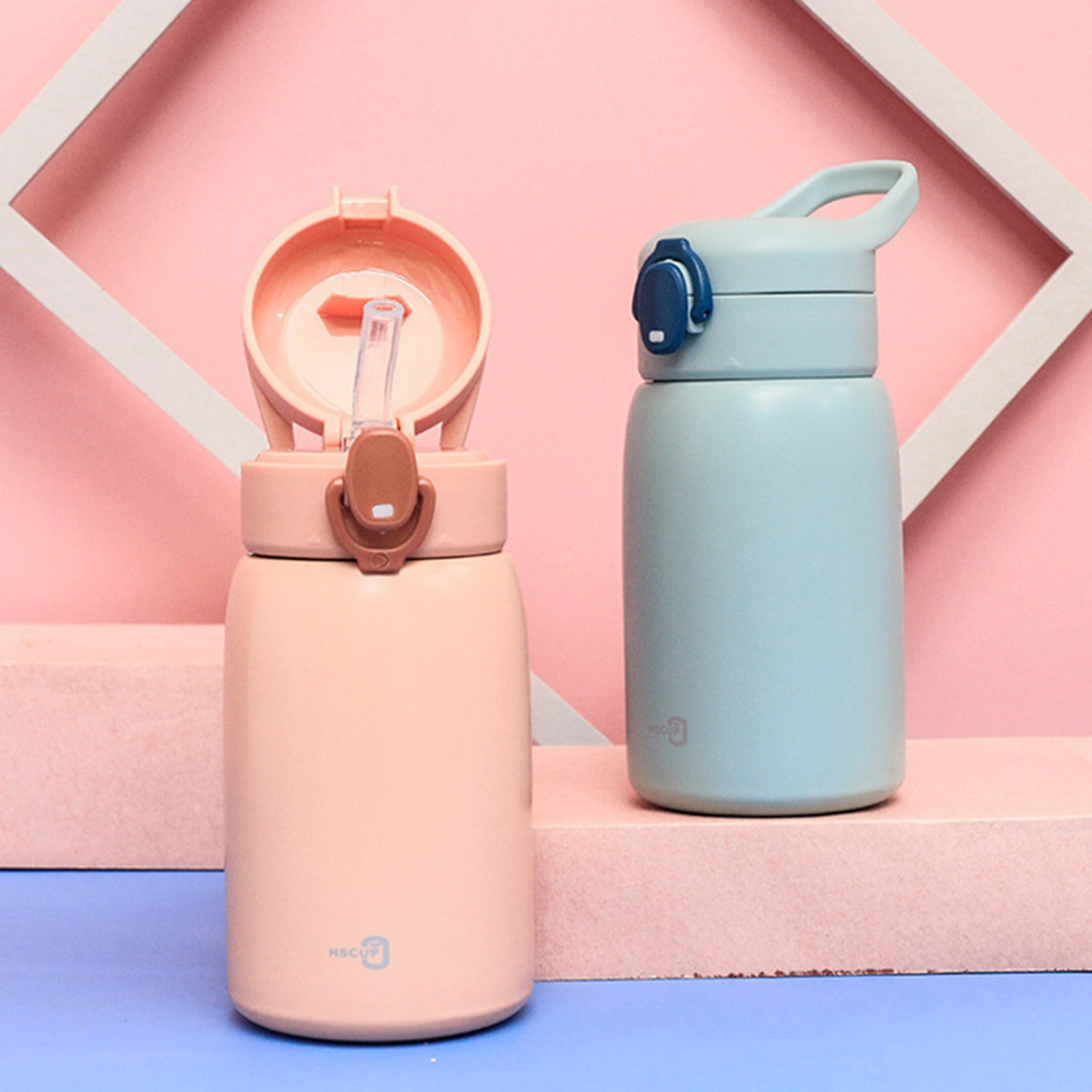 400ML Vacuum Cup Heat Preservation Flip Lid Leak-Proof Leakproof Cute Vacuum Flask for School