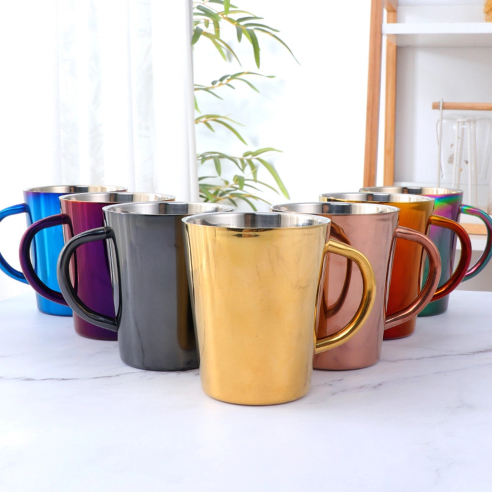 300ml Coffee Mug Heat Insulation Double Wall Easy to Carry Travel Tumbler Milk Tea Cups for Home