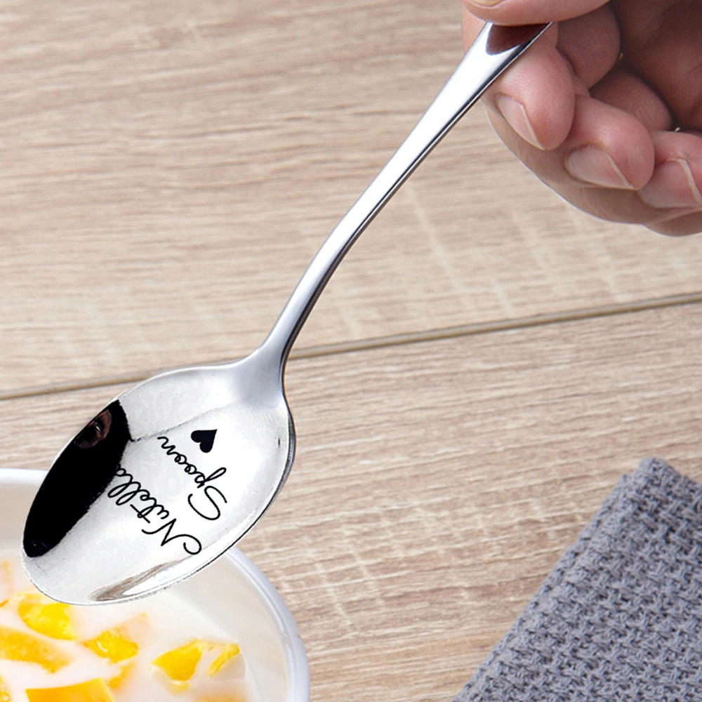 Soup Spoon Smooth Surface Anti-scald Handle Stainless Steel Cooking Utensils Table Spoon Kitchen Supply