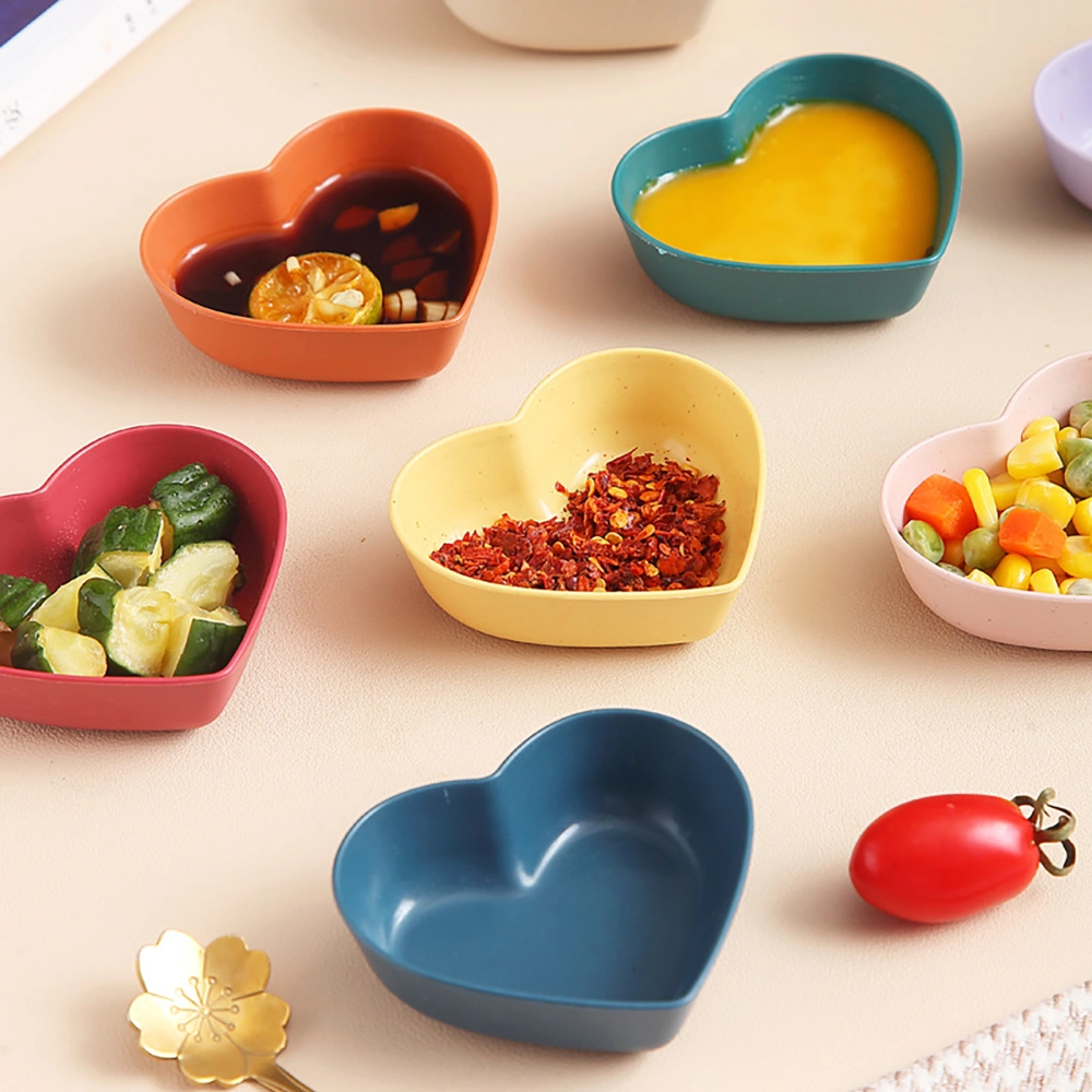 Dessert Dish Heart-shaped Stackable Drop Resistant Washable Sound Construction Pack Food Anti-deform Seasoning Plate for Dining Room