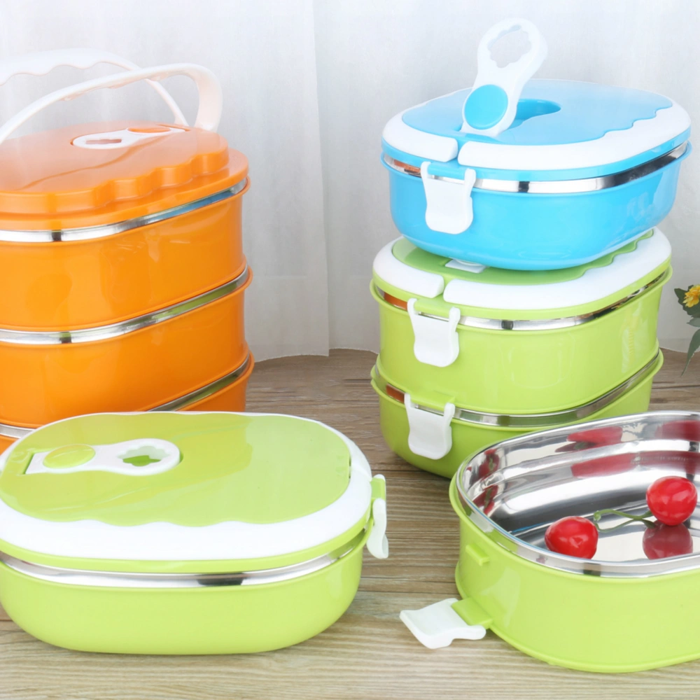 Lunch Box Shatterproof Leak-Proof Stainless Steel Food Container with Arch Handle for School