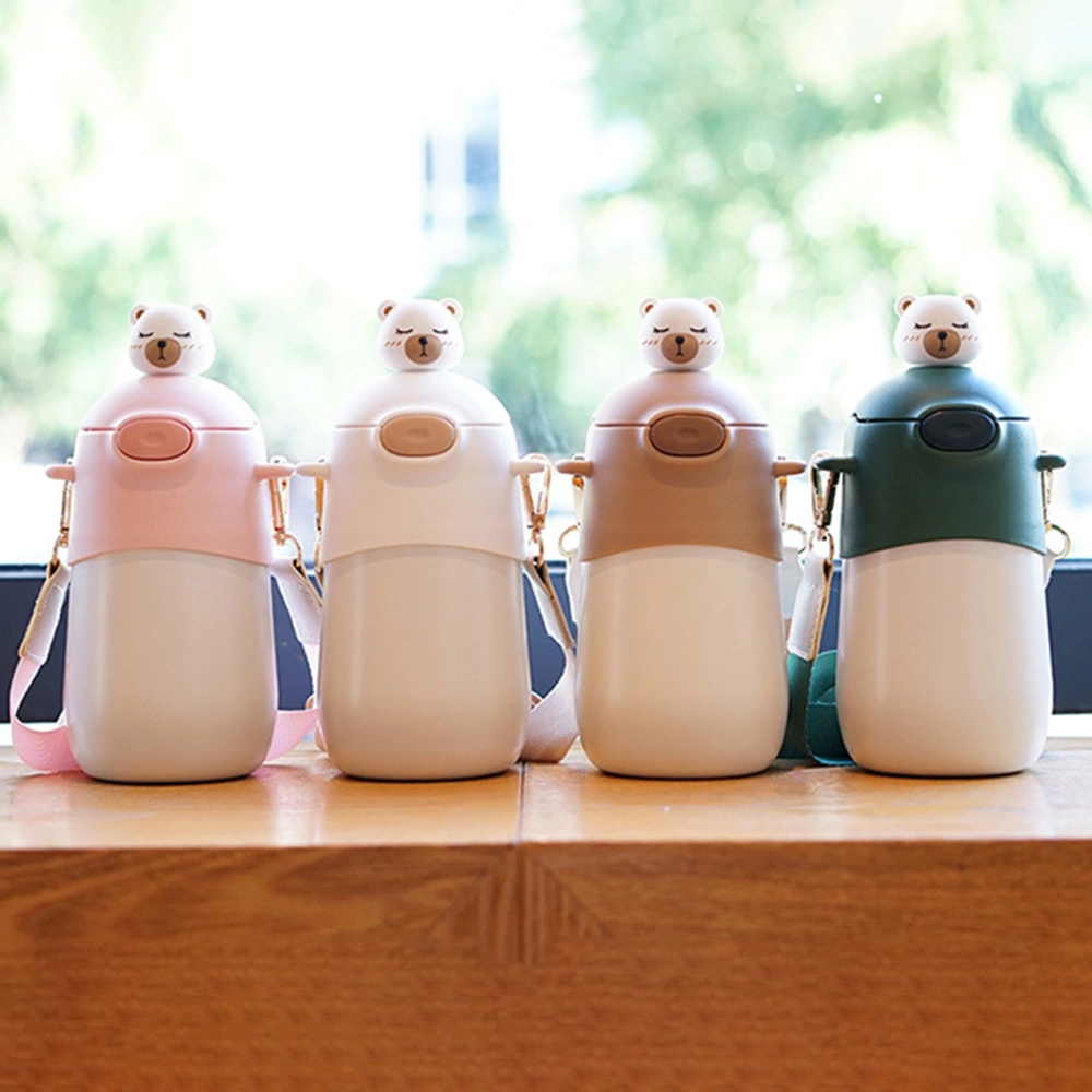 500ml Cartoon Vacuum Flask Thermal Stainless Steel Portable Sealed Bear Water Bottle for Gifts