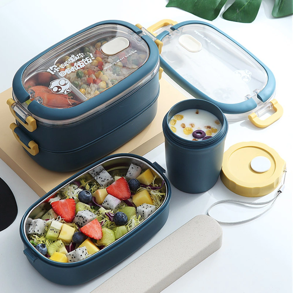 Microwave-heatable Lunch Box Large Capacity Stainless Steel School Multi-Layer Lunch Box for Outdoor