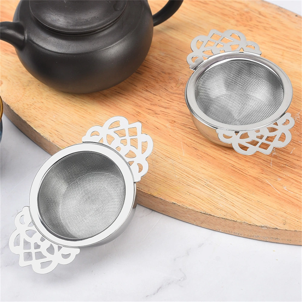 Tea Strainer Solid Color Filtering Lightweight Double-layer with Handle Tea Stirring Filter Household Accessories 