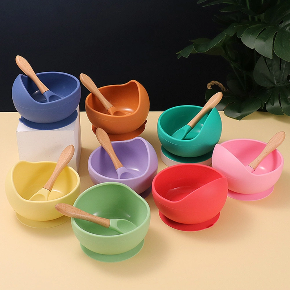 Unbreakable Feeding Bowl Anti-crack Silicone Food Grade Spoon Included Suction Bowl Baby Stuff 