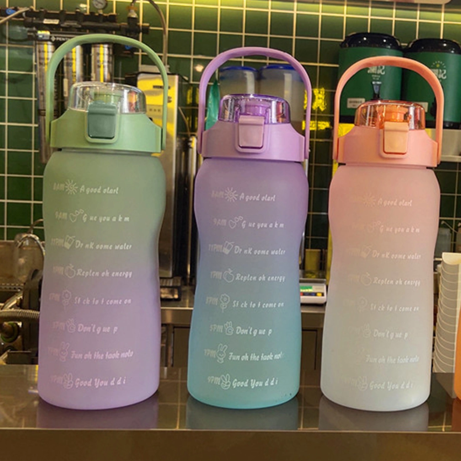 Water Cup Large Capacity Heat-Resistant PC Material Coffee Water Drinking Bottle Fitness Kettle with Straw for Office 