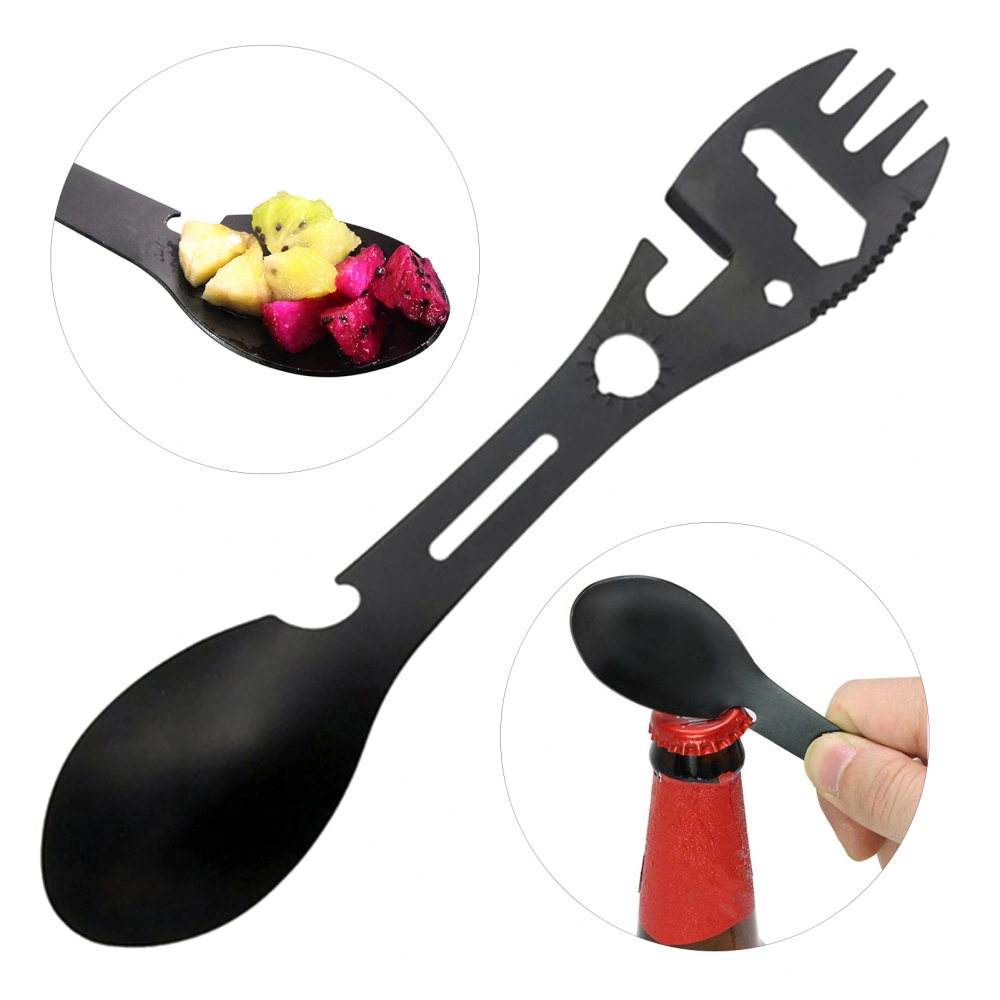 Multifunctional Spork Anti-slip Handle Heat Resistant Double-end Anti-scalding 10 in 1 Multifunctional Spork Household Supply