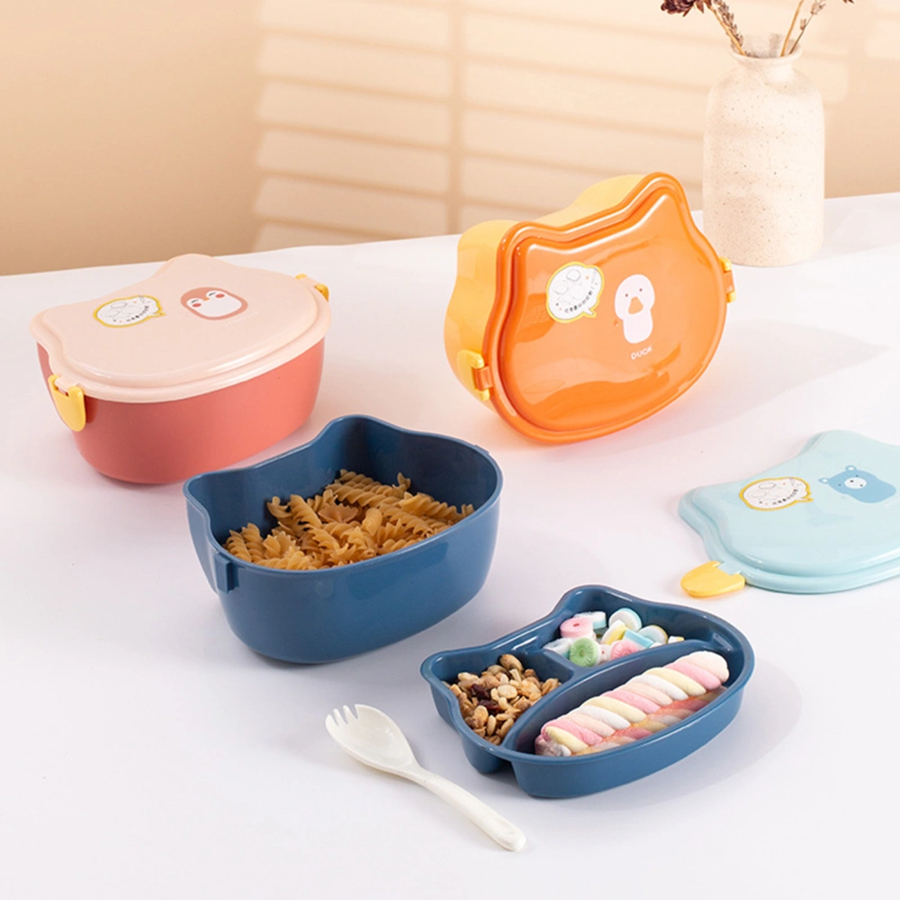 Bento Box Double Layer Compartment Good Sealing Microwavable Children Snack Fruit Lunch Box Cartoon Bento Box Picnic Supplies