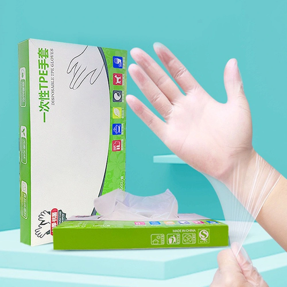 100Pce/Bag Disposable Gloves Transparent Anti-stain TPE Multi-functional Disposable Plastic Food Prep Gloves Kitchenware Supplies 