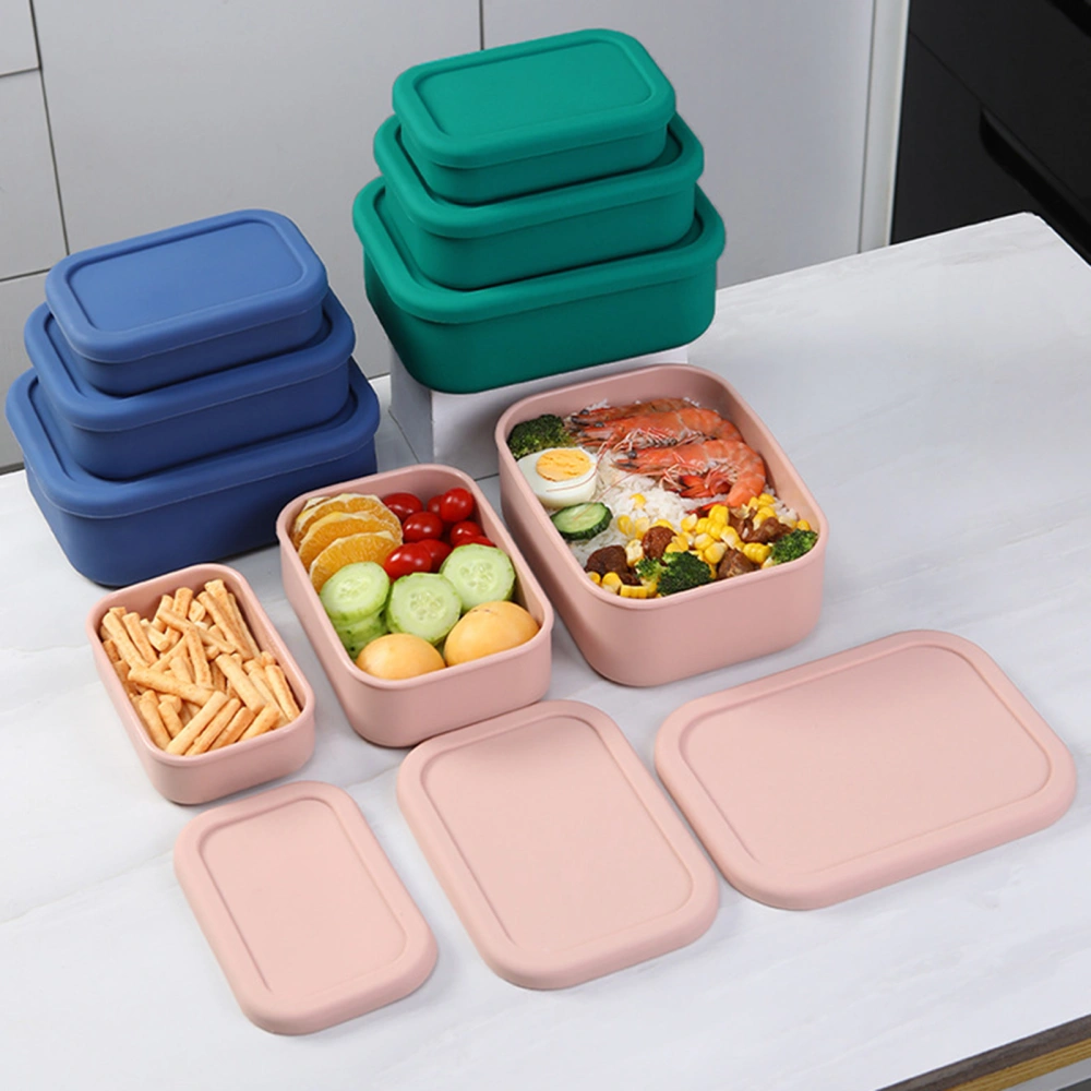 3Pcs 300/700/1300ml Lunch Box with Lid Good Sealing Microwaveable Picnic Hiking Portable Lunch Food Container Daily Use