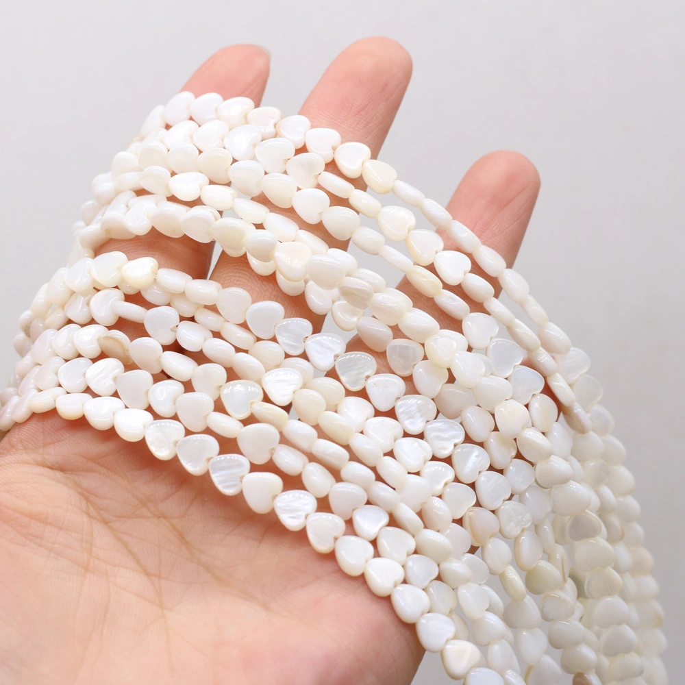 Freshwater Shell Beads Heart Shape Beads White Shell Peach Heart