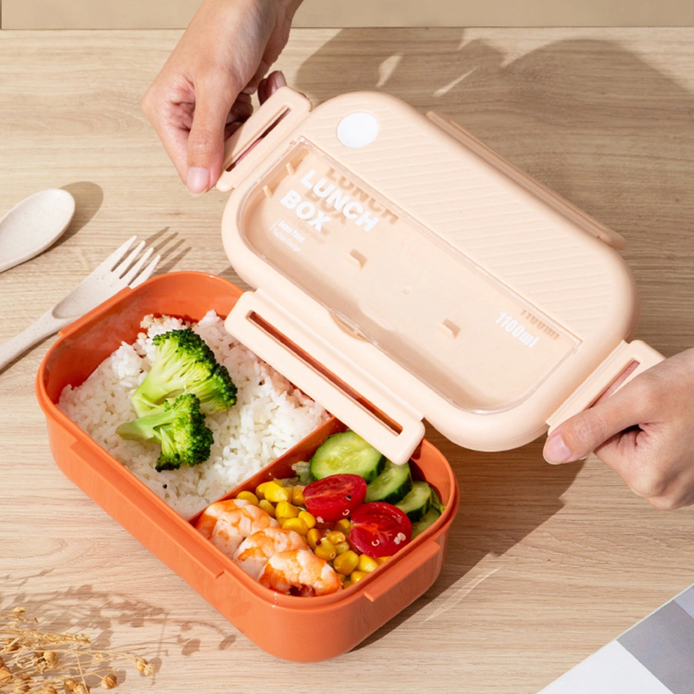 1L/1.1L Lunch Box Double Layers High Capacity Food Storage Leakproof Micro Heated Students Bento Box for Students