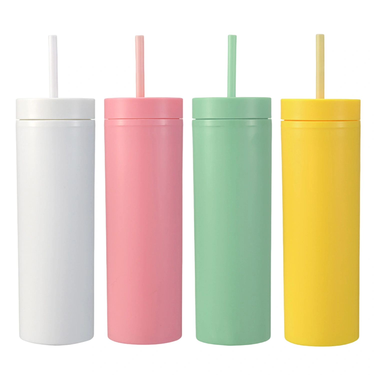 1 Set 16OZ Straw Cup Large Capacity Matte Cup Body Good Sealing Leak-proof with Lid Milk Coffee Juice Mug Drinking Straight Cup Home Supply
