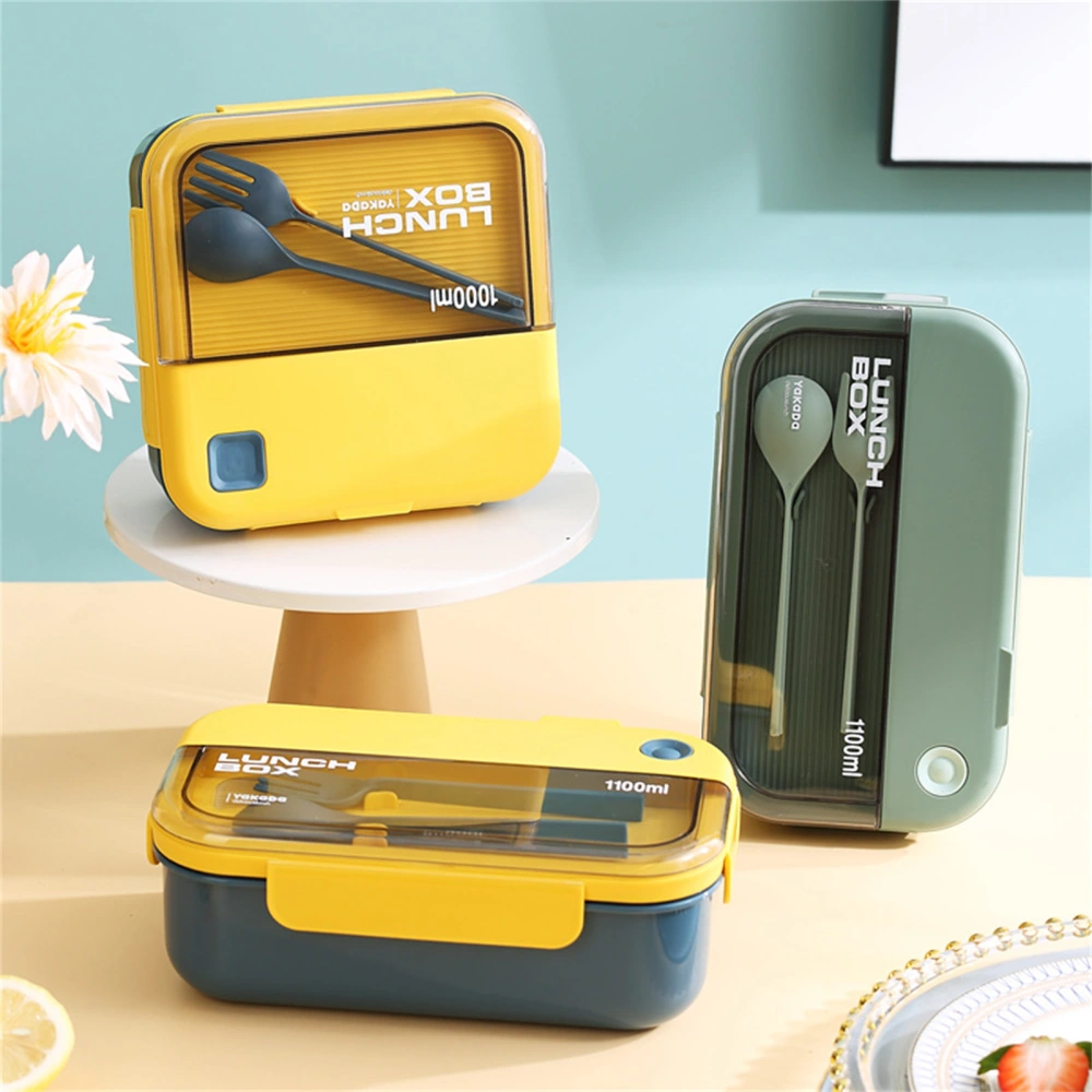 1 Set Lunch Box Compartment Design Large Capacity Food Grade Smooth Surface Microwaveable Bento Box for School