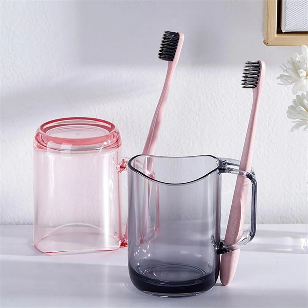 Household Mouthwash Cup Creative High Capacity Novelty Anti-slip Wear-resistant Holding Water Comfortable Grip Transparent Appearance Toothbrush Holder for School