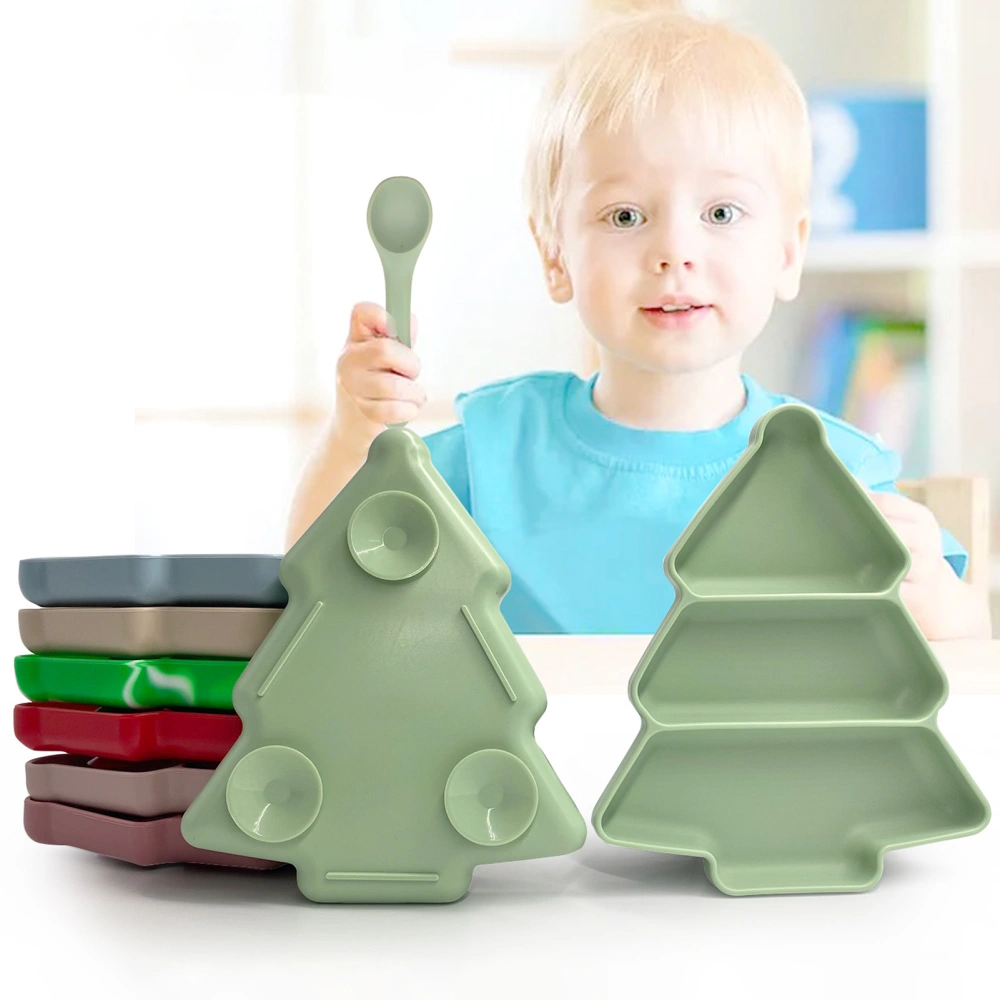 Children Tableware Suction Cup Design Christmas Tree Shape Self Feeding Cute Kids Bowl for Dining Room