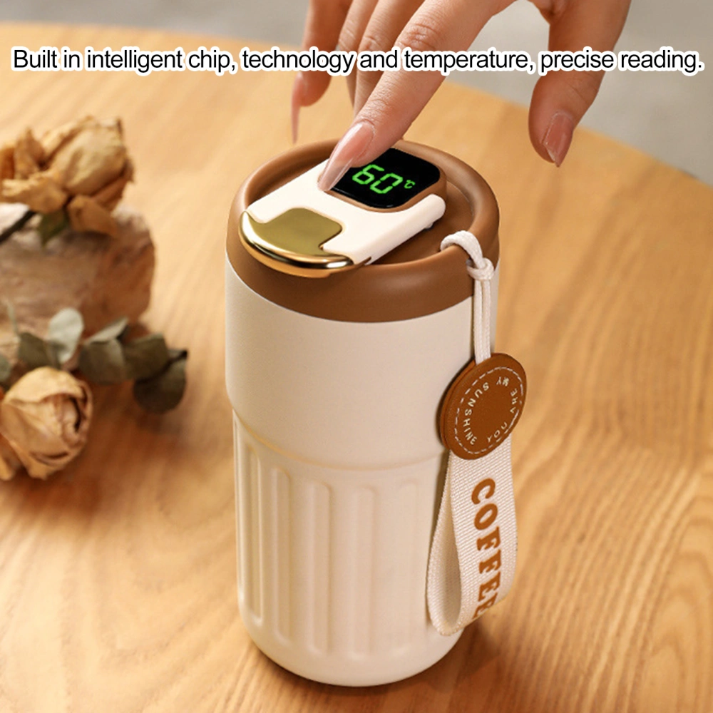 450ml Coffee Cup Leak-proof Intelligent Temperature Display Stainless Steel Summer Car Traveling Portable Thermal Mug with Lid Daily Use