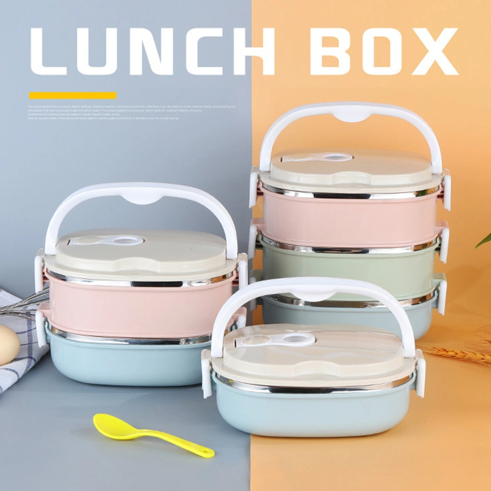 1 Set 800/1600/2400ml Lunch Box 1/2/3 Layer with Handle Stackable Thermal Stainless Steel Cold And Hot Food Storage Container Office Supplies