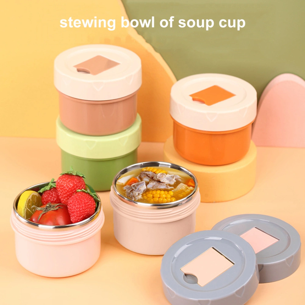 300ml Lunch Box Sealing Rubber Ring Leakproof Heat Preservation Smooth Edges Stainless Steel Children Insulated Bento Box Home Supplies