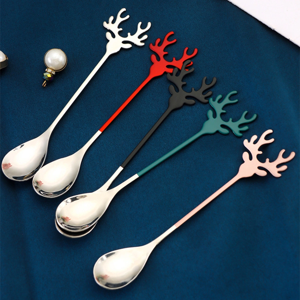 Ice Cream Scoop Food Grade 304 Stainless Steel Christmas Elk Dessert  Coffee Spoon Kitchen Accessories