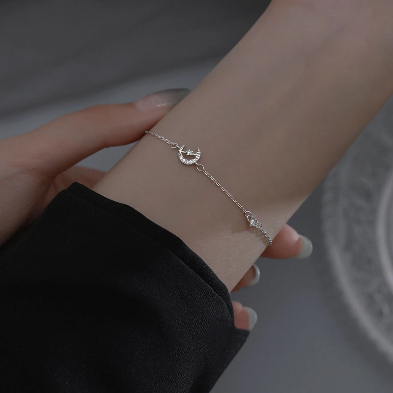 925 Sterling Silver Moon Bracelet