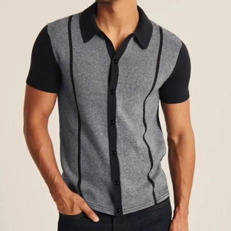 Men's Fashion Casual Lapel Slim Short-sleeved Shirt