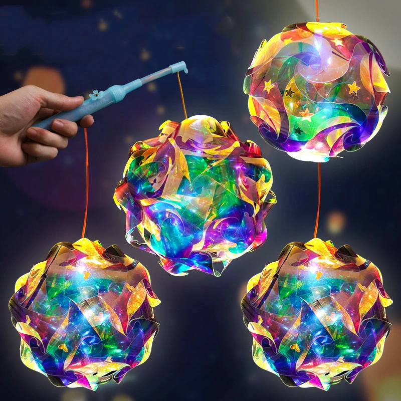 Dazzling Laser DIY Assembled Portable Lantern Decoration