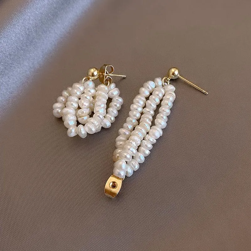 Silver Needle French Vintage Freshwater Pearl Earrings