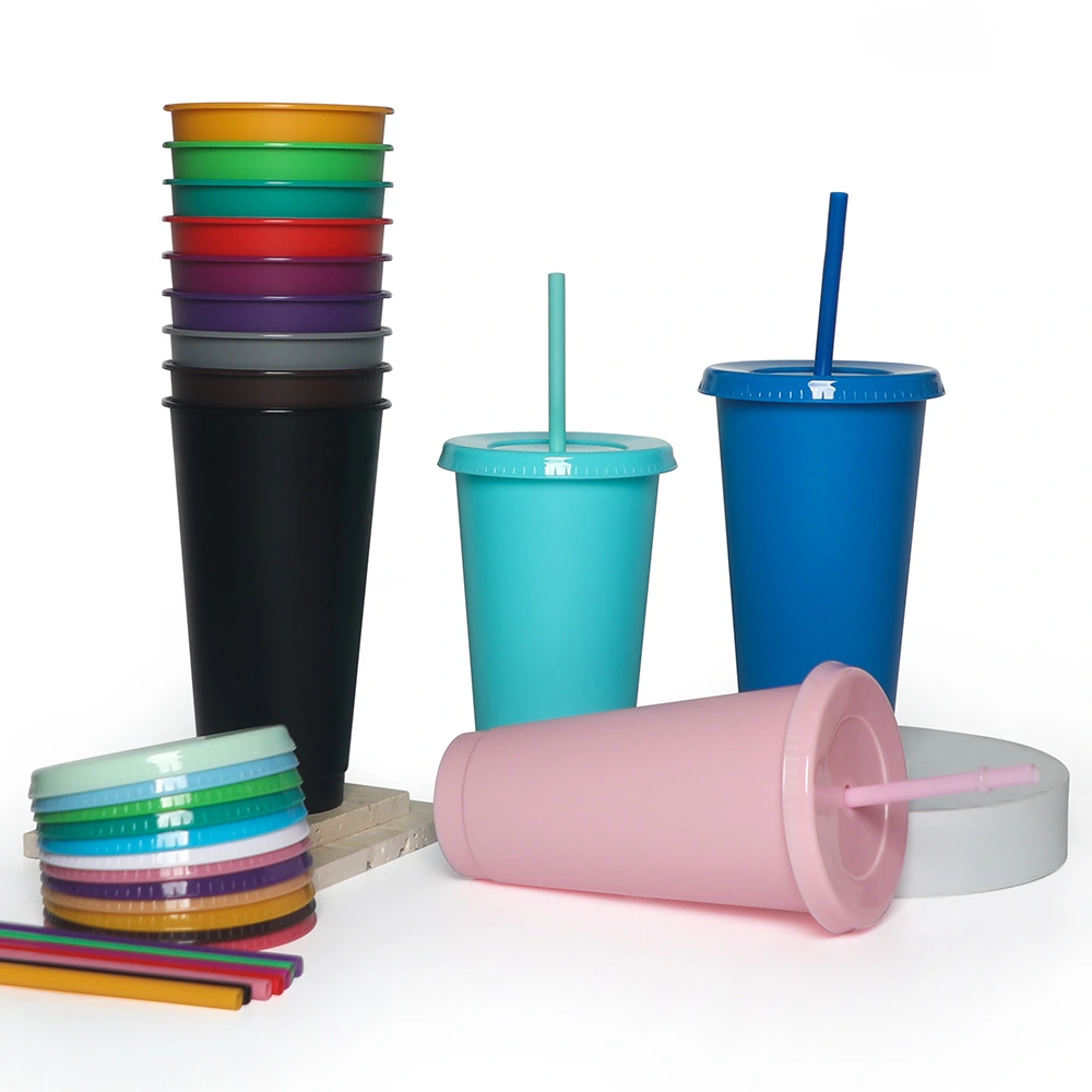 Large-capacity Pure Heat-resistant Long Tube Flat Lid Plastic Cup