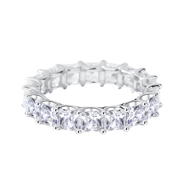 Women's Fashionable And Versatile Square Row Diamond Ring