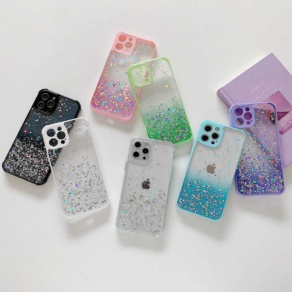 Two Color Epoxy Glitter Star Phone Case