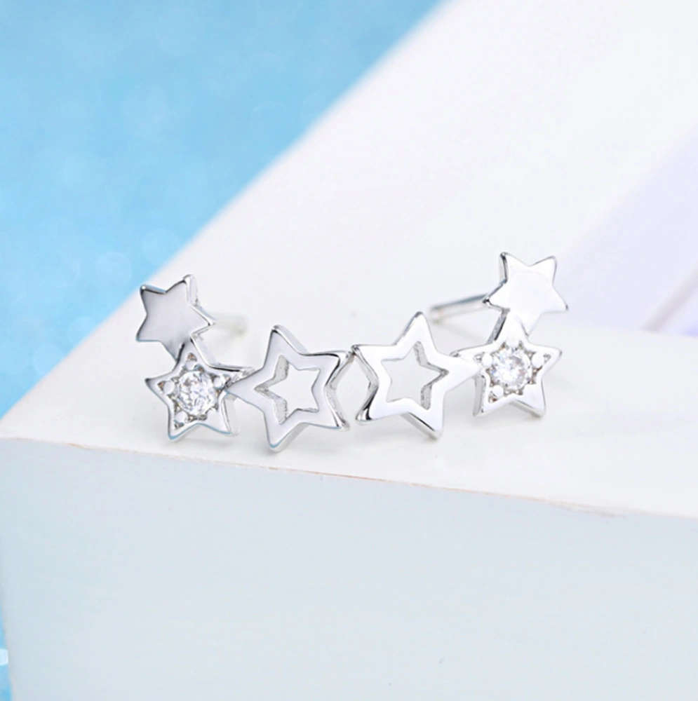 Five Star Horn Ear Studs Women's Korean Version Temperament