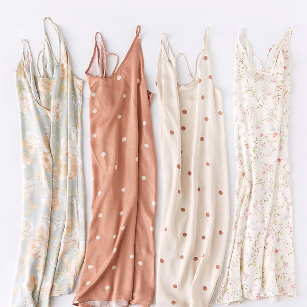 Fashion Print Cross Slip Dress For Women