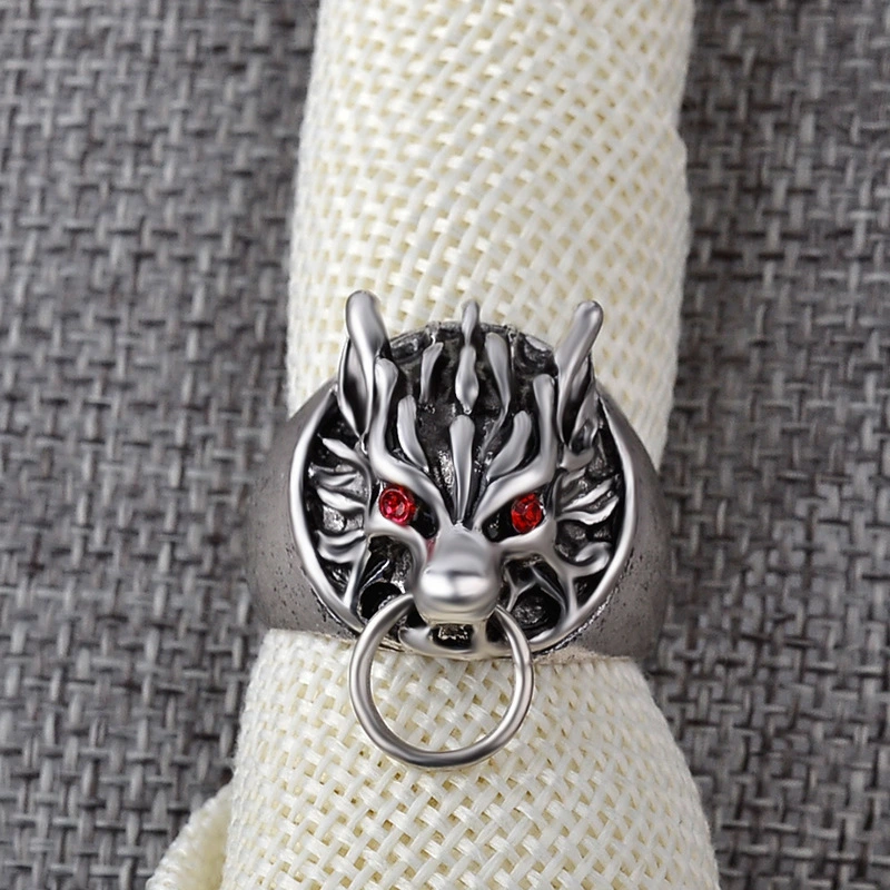 Fashion Wolf Head Alloy Ring