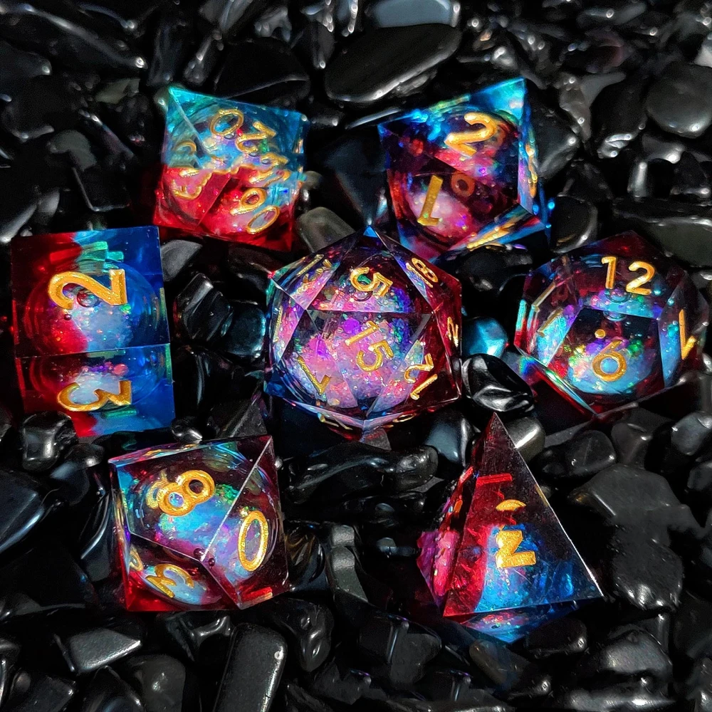 Board Game Liquid Resin Flow Heart Dice Set