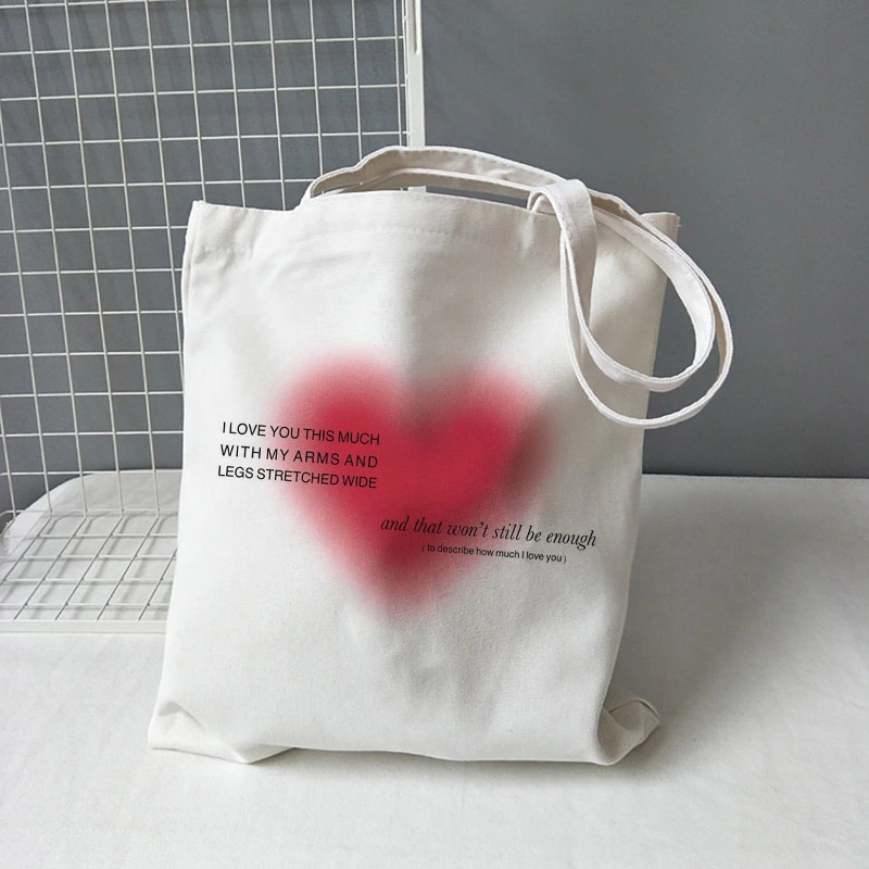 Printed Canvas One Shoulder Portable Shopping Bag