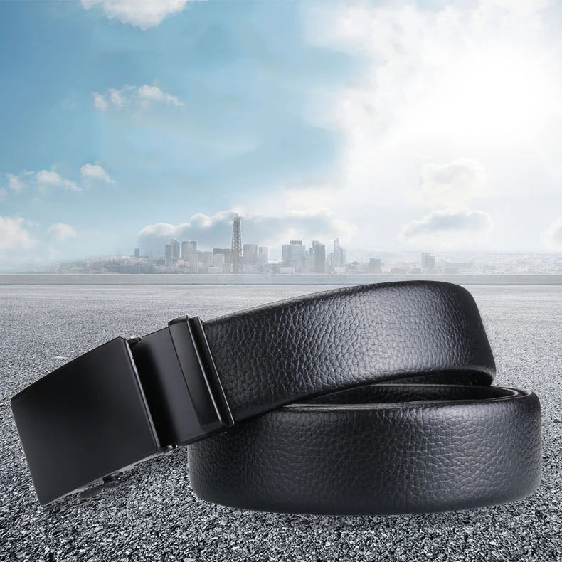 Men's Fashion Solid Color Automatic Buckle Wrap-around Belt