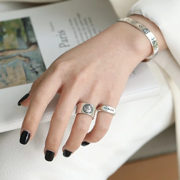 INS Vintage Letter Ring Personalization