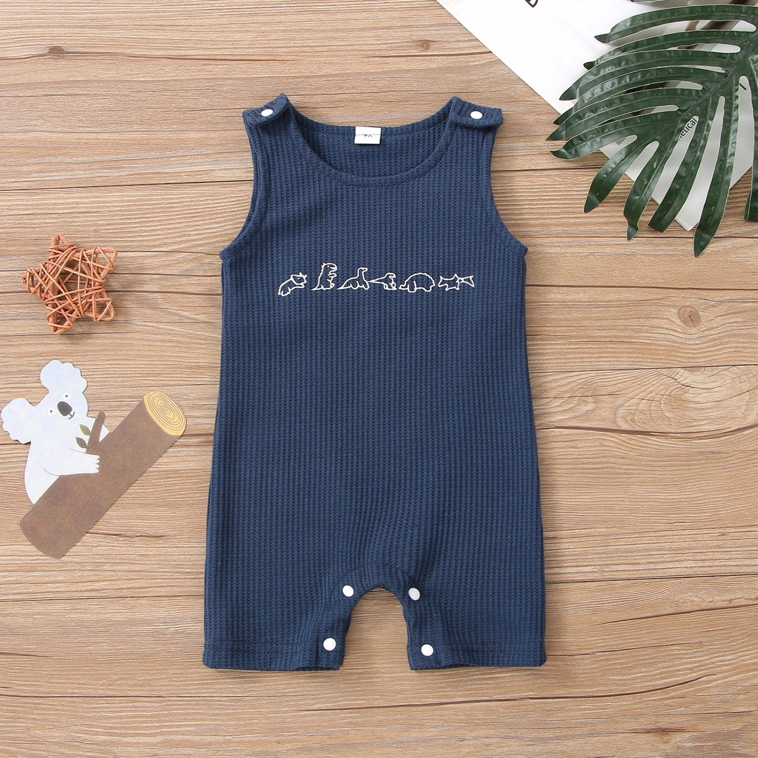 Little Dinosaur Printed One Piece Infant Creeper