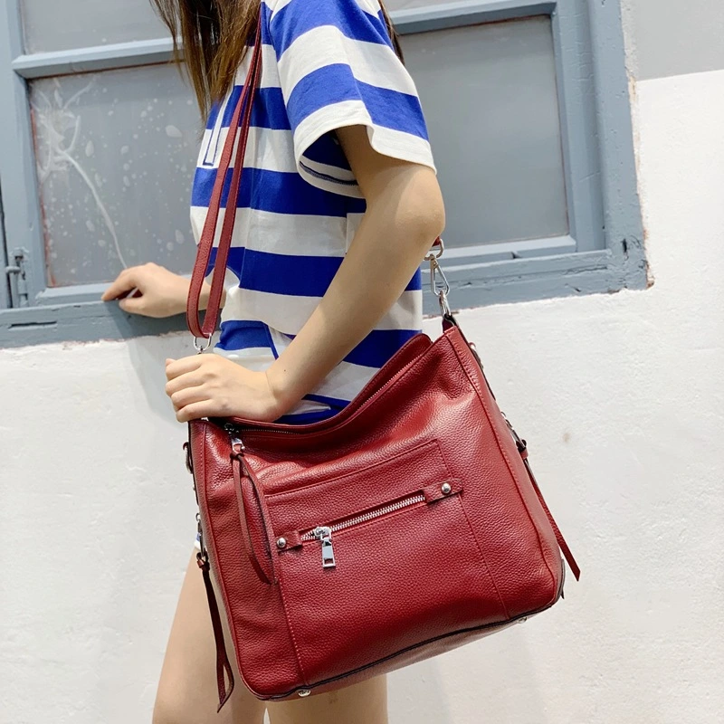 Large Capacity Top Layer Cowhide Crossbody Shoulder Bag