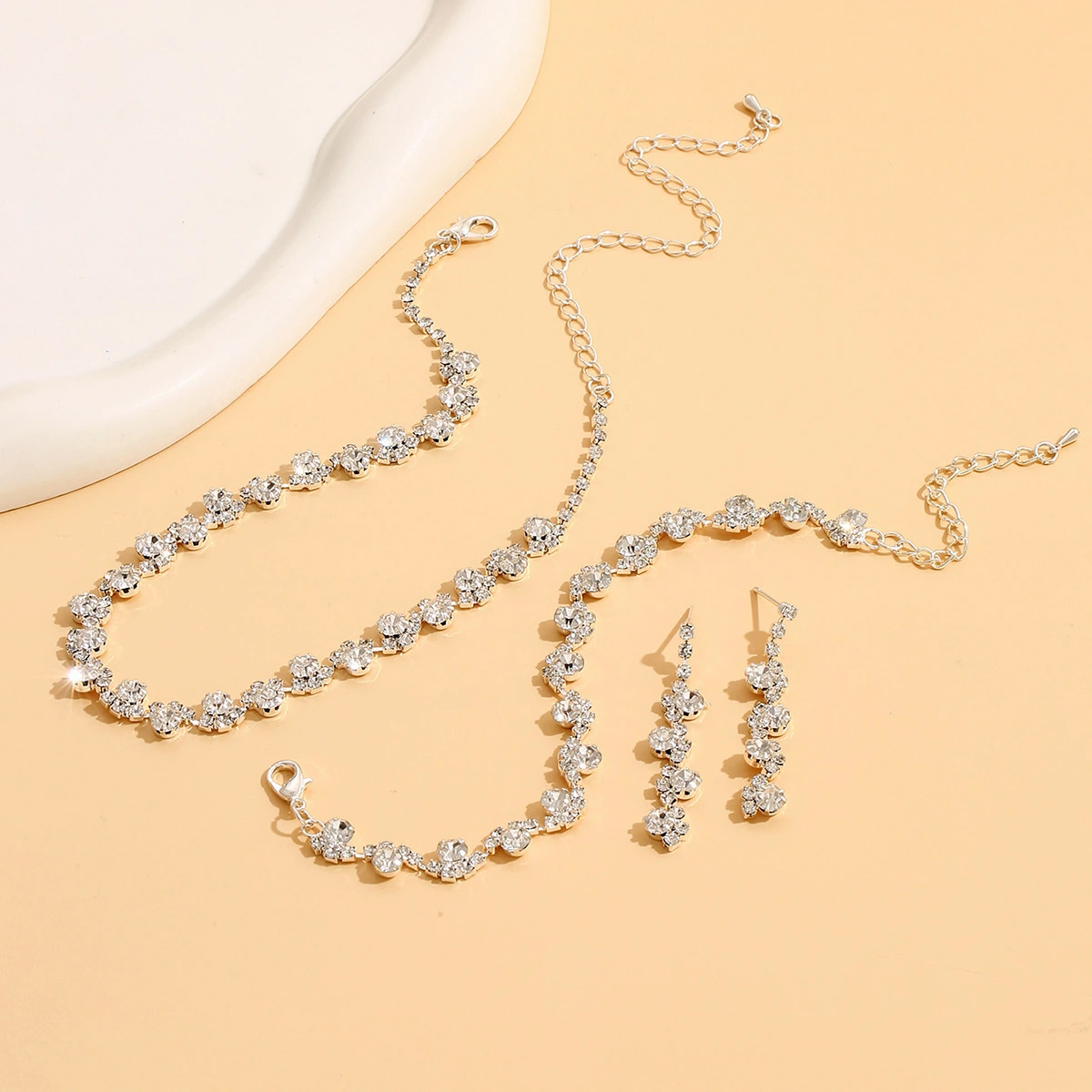 Women's Earrings Bracelet Three-piece Set