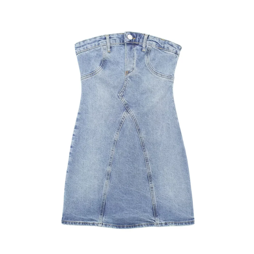 Women's One Line Neck Denim Dress