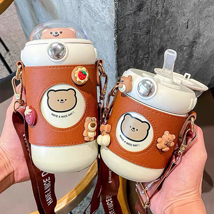 Cute Little Bear Water Cup Crossbody Convenient