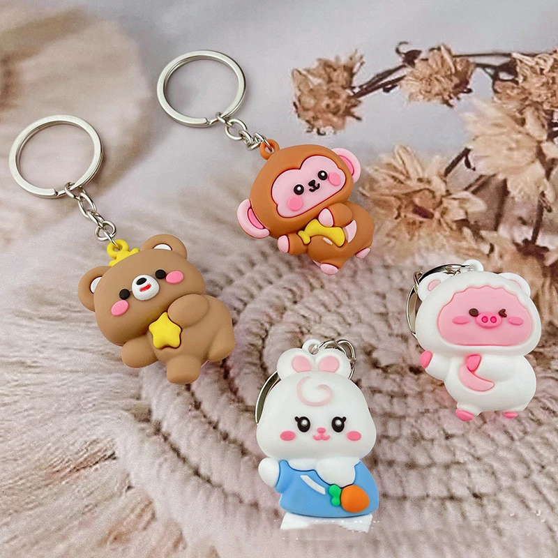 Animal Soft Rubber Doll Keychain Pendant