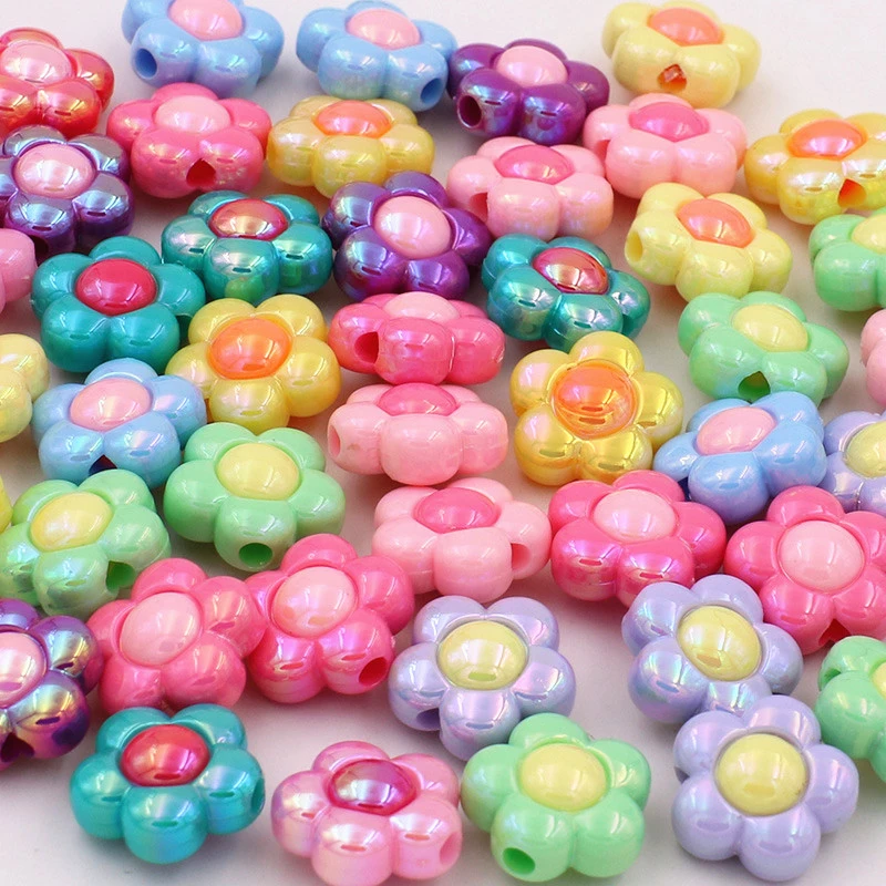 Lovely Two-color Bead Plated Flower Color Matching Beads