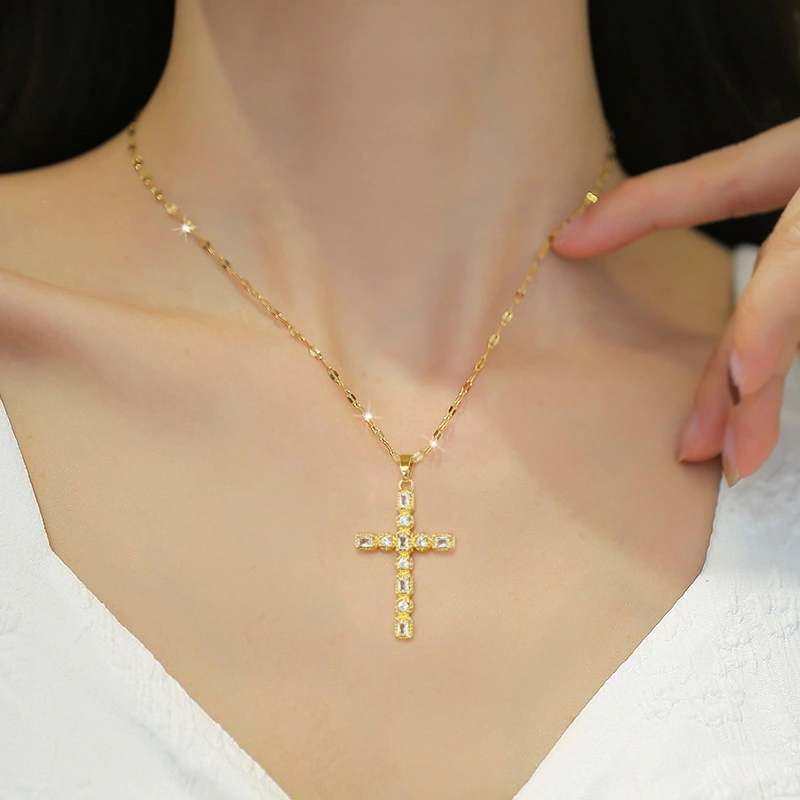 Crucifix Vintage Titanium Steel Necklace