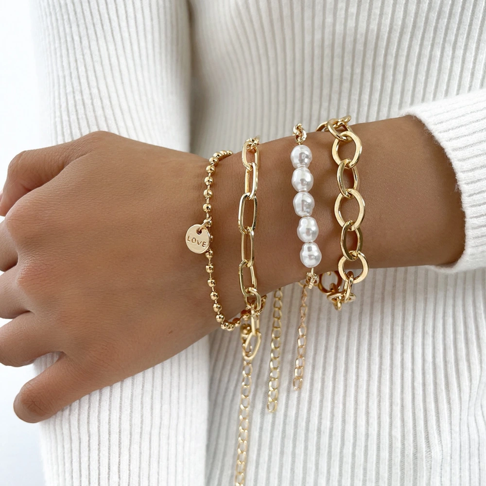 Statement Chain Glossy Bracelet Set